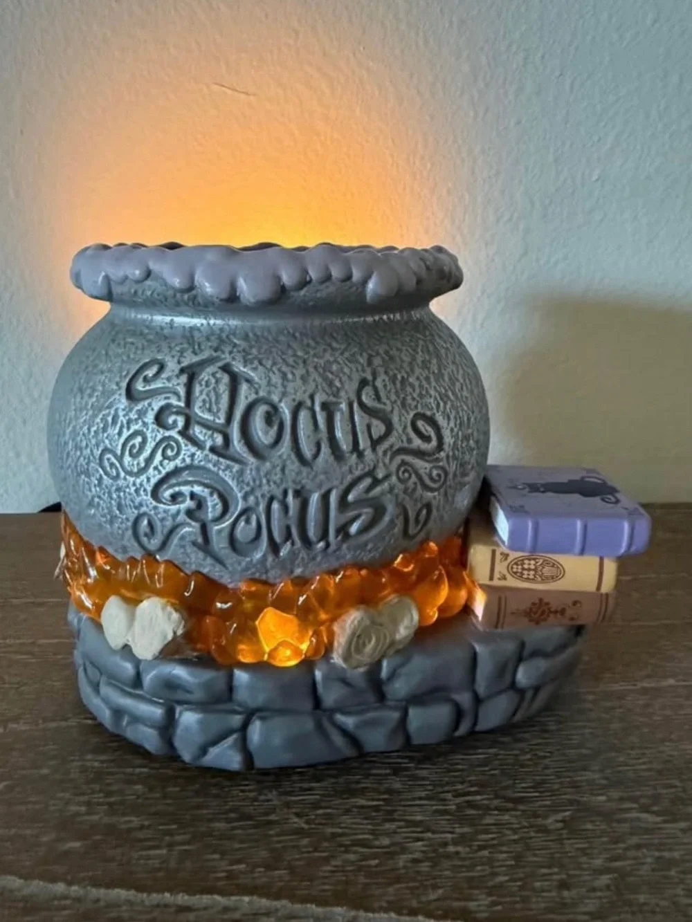 Disney Hocus Pocus Gray Cauldron with Purple and Orange Accents
